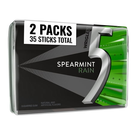 5 Gum Spearmint Rain Sugar Free Chewing Gum - 35 Stick Pack