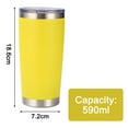 thumbnail image 2 of Vaso de 20 oz con tapa, vaso de viaje de acero inoxidable de doble pared con aislamiento al vacío, taza de café con aislamiento duradero, con revestimiento de polvo azul marino, taza térmica con tapa, 2 of 5