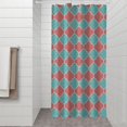 thumbnail image 2 of Red Teal Checkerboard Checkered Pattern Shower Curtain 36"x72" ,Bathroom Decorative Shower Curtains Set with 12 Hooks,Modern Waterproof Washable Shower Curtain, 2 of 6