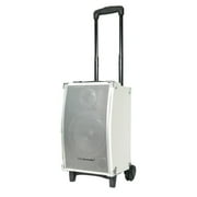 MCP-100-WH-SL Portable Cordless Speaker, Cordless Mic, Karaoke Sound System, White Silver