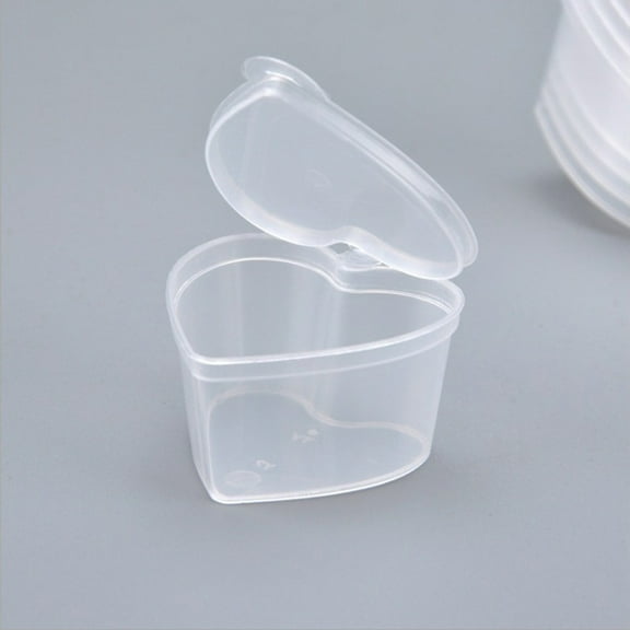 DECORNIJIA Heart Shape Container With Lid Clear Storage Containers Transparent 25Pcs