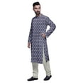thumbnail image 2 of Atasi Kurta Pyjama de Designer pour Hommes Imprimé Style Angrakha Vêtements d'Été Décontractés, 2 of 5
