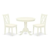 East West Furniture Dining Room Set Linen White, ANCL3-LWH-C