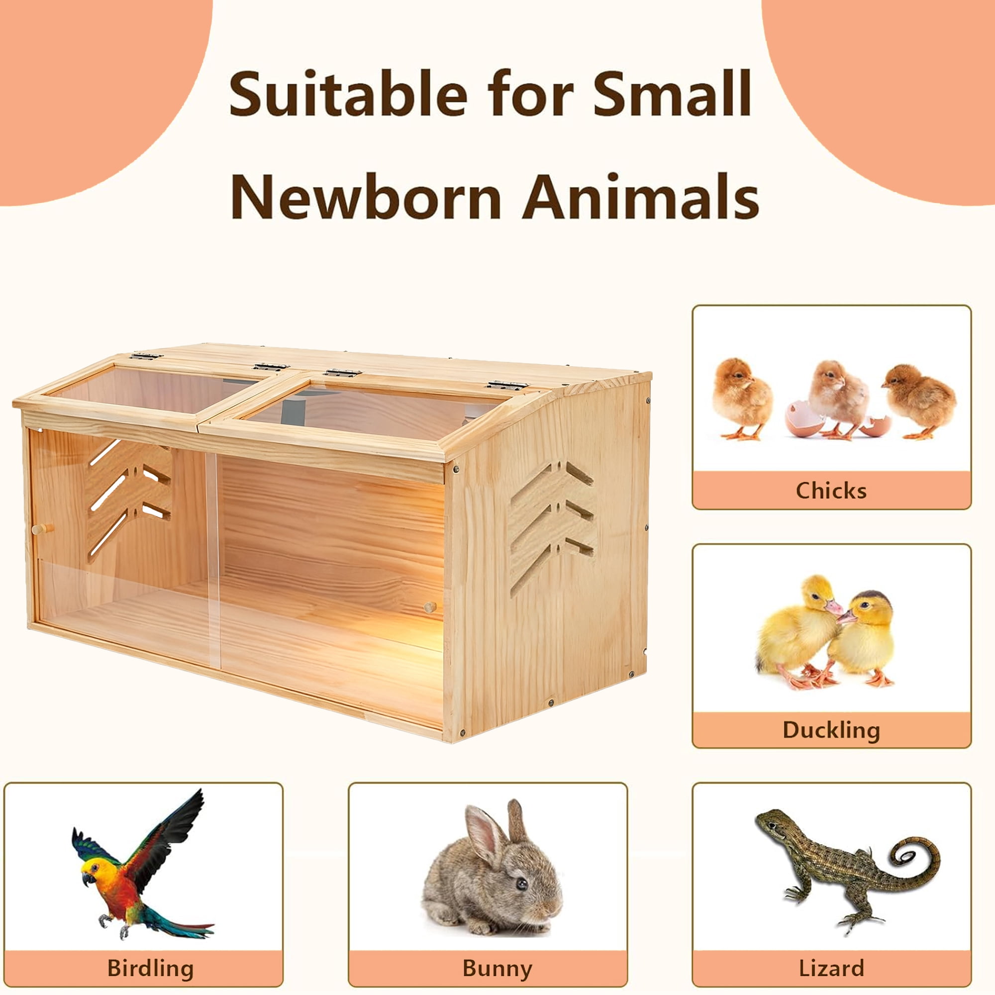 Chicken brooder Box,Chick brooder,brooder Box for Chicks,Small Chicken coop,Baby Chicken Supplies,Chick brooder Box,Quail cage,Quail coop,Measures Approximately 31.5 X 15.7 X 15.7 inches