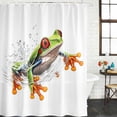 thumbnail image 2 of Xipuska Green Funny Frog Shower Curtain - Water Repellent Fabric Shower Curtains Washable, Animal Vintage Artwork Watercolor Decorative Polyester Cloth Bathroom Curtains Modern Bath Decor 36"x72", 2 of 6
