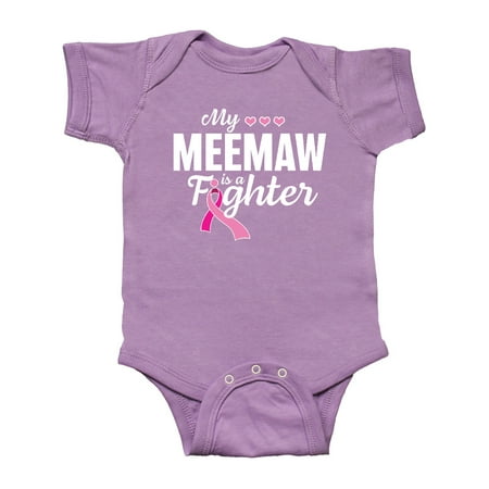 

Inktastic Breast Cancer Awareness My Meemaw is a Fighter Gift Baby Boy or Baby Girl Bodysuit