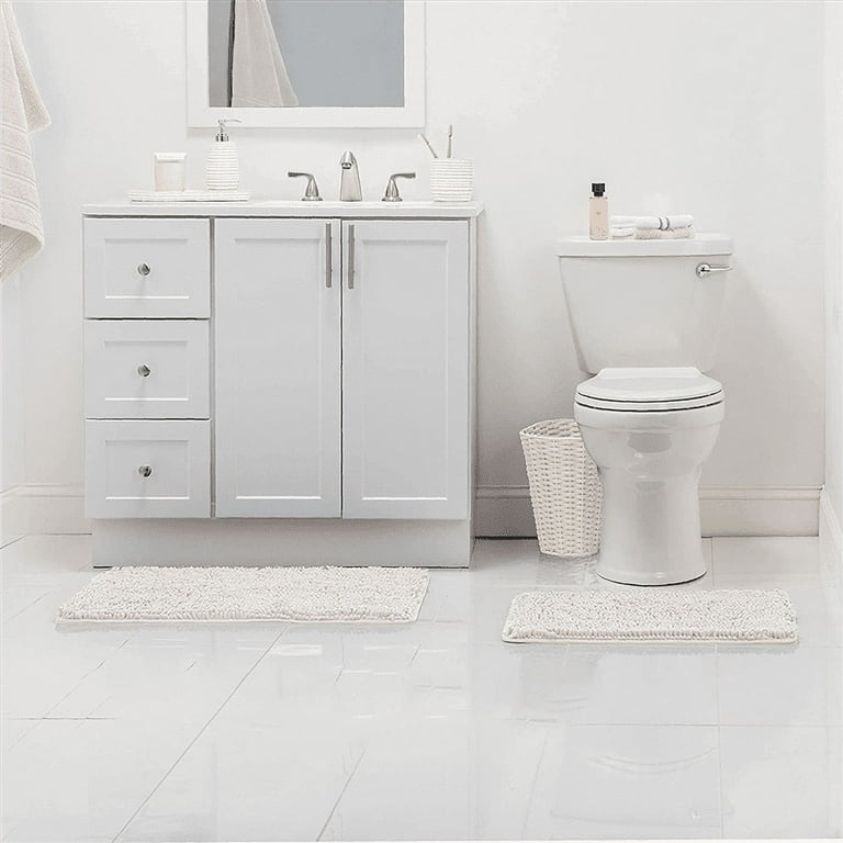 2-piece Bathroom Rug Set – Memory Foam Bathmats With Plush Chenille Top And  Non-slip Base – Machine Washable Bathroom Rugs By Lavish Home (blue) :  Target