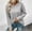 Gray, variant on AXXD Women's Sweatshirts Black Basic Summer 2024 Loose Trendy Button Round-Neck Long Sleeve Casual T-shirt Top Solid Blouse