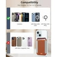thumbnail image 6 of MagSafe Card Holder Wallet for iPhone 16/15/14/13/12 Series, Credit Card Holder, Leather Wallets Stick on Wallet for Phone Case, Brown&Gray, 6 of 9