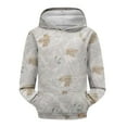 thumbnail image 5 of Mercatoo Girls and Toddlers' Pullover Printed 𝗛oodie Sweatshirt Fashion Retro Hooded Loose Casual Sweatshirt with Pocket, 5 of 7