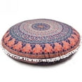 thumbnail image 2 of 43X43Cm Round Cushion Thicken Round Linen Office Chair Cushion Meditation Cushion Cover Flower Print Pouf Retro Boho Pouf, 2 of 9