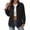 Black, variant on Womens Jackets Straight Long Sleeve Button Up Classic Lapel Collar Pocket Outerwear Coat