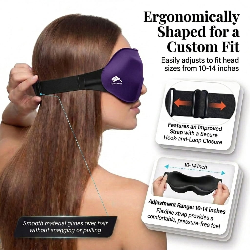 3 Pack Sleep Masks for Women & Men: Blackout Eye Mask for Sleeping - Soft 3D Contoured Zero Pressure Comfort for Side Sleepers and Travel