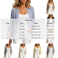 thumbnail image 3 of LEKWK Cardigan for Women Open Front 3/4 Puff Sleeve Pleated Shrugs Loose Fit Ribbed Lightweight Outerwear Fall Fashion Elegant Casual Outfits, 3 of 6