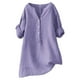 thumbnail image 1 of Blusa de manga larga con cuello en V y botones para mujer - Tops casuales elegantes y holgados de moda - Estampado, verano, trabajo y vacaciones, 1 of 3