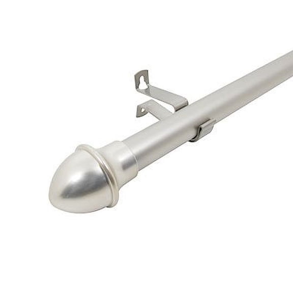 Graber 7/16-Inch Round Nickel Cafe Curtain Rod for windows 84 to 120 Inches (Adjustable Width, Nickel) by Spring Window Fashions