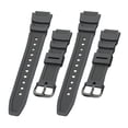 thumbnail image 4 of Correa de reloj Sunnimix de goma Hebilla de acero inoxidable Aeq-110W Sgw-400H AE-1200 Gris negro, 4 of 7