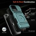 thumbnail image 3 of Allytechgroup for iPhone 16 Pro Max Case, Soft TPU & Hard PC Back Shockproof Shell Anti-Slip Drop Proof Cover with Metal Ring Kickstand/ Card Slots/ Support Magnetic Car Mount Stand Phone Case, Green, 3 of 7