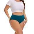 thumbnail image 2 of INNERSY Women's Plus Size High Cut Cotton Underwear High Waist Panties 4 Pack(5XL,Natural Tones), 2 of 7