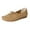 Khaki, variant on Rokment Womens Vintage Stitching Leather Slip on Penny Loafers Walking Flat Non Slip Rubber Low Heel Work Driving Oxfords Boat Shoes Beige Size 6.5
