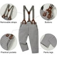 thumbnail image 3 of Dtiaagto Baby Boy Clothes Suits 4PCS Gentleman Outfit Dress Romper Beret Hat Suspender Pants Bow Tie Wedding Set, 3 of 5