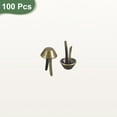 thumbnail image 3 of Uxcell 100Pack Pies de Bolsa Clavo Espiga, 10mm Clavos de Cono para Bolsa, Remaches Metálicos Planos para Fondo de Bolsa para Bricolaje de Cuero, Bronce, 3 of 7
