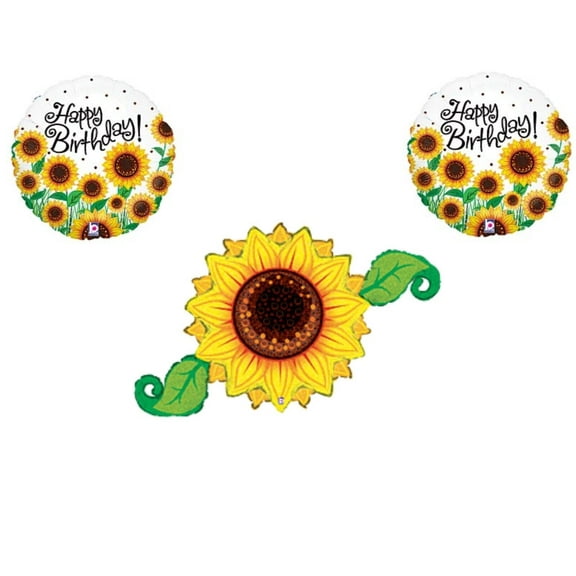SUNFLOWERS Happy Birthday Balloons Decoration Supplies Summer Frozen 1st
