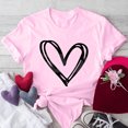 thumbnail image 2 of Posijego Valentine's Day Shirt for Women Heart Printed Graphic Tees Summer Short Sleeve Casual Tops, 2 of 4