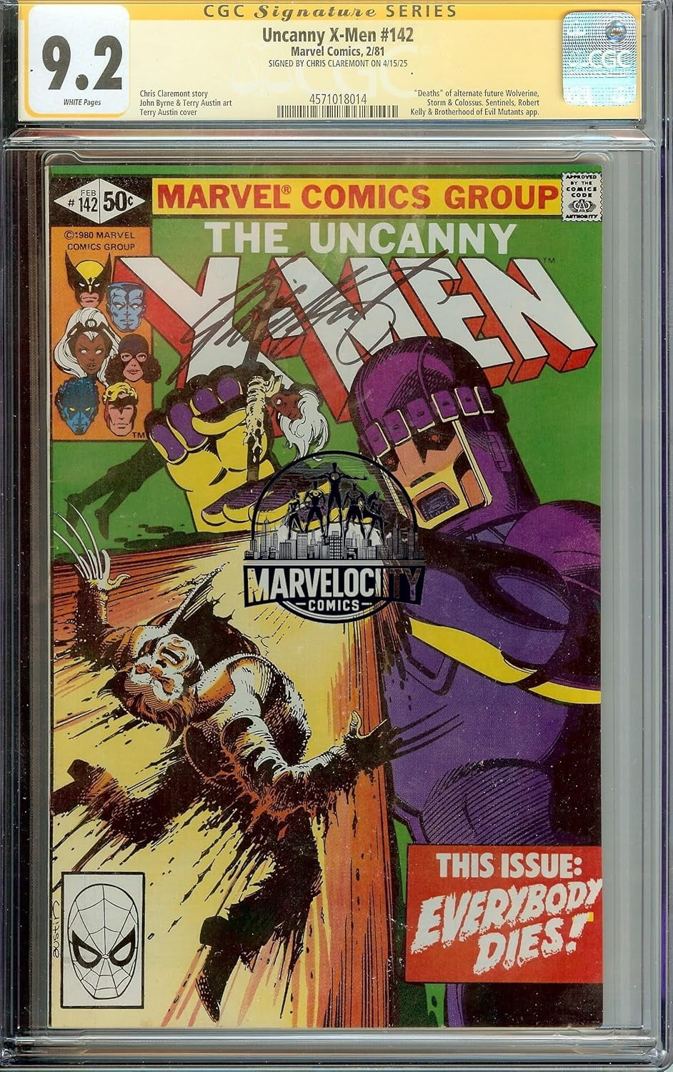 The Uncanny X-Men #142 1981 CGC 9.2 Signed Chris Claremont