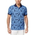thumbnail image 2 of Club Room Mens Contrast Leafy Polo Shirt, Blue, Medium, 2 of 2