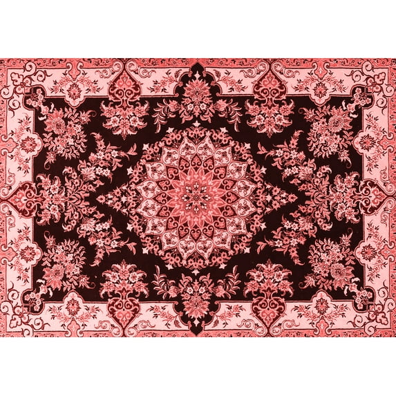 Ahgly Company Indoor Rectangle Medallion Red Traditional Area Rugs, 4' x 6'