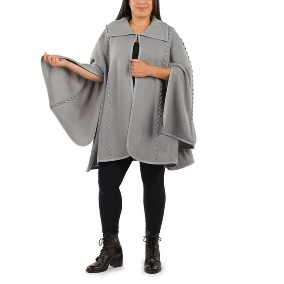 Patricia Nash Sleeved Cape Poncho Grey One Size New with Tags
