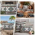 thumbnail image 5 of Turquoise Red Boho Outdoor Waterproof Pillow Covers, Southwestern Ethnic Aztec Retro Geometric Decorative Square Throw Pillowcase Sofa Cushion Sham for Patio/Couch/Chair, 16"x16" 2 Pack, 5 of 8