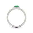 thumbnail image 4 of Round and Princess Cut Natural Emerald Gemstone Ring in 14K White Gold (Size: 8), 4 of 6
