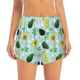 thumbnail image 2 of KLL Avocado Flowers And Leaves Pattern Shorts Women,Athletic Shorts High Waisted Running Shorts Pocket Sporty Short Gym Elastic Workout Shorts-Medium, 2 of 7