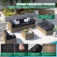 thumbnail image 5 of Clouddwell 7 Piece Patio Furniture Set Wicker Rattan Patio Conversation Set Outdoor Sectional Sofa Set with Coffee Table and Black Cushions(Waterproof Cover Included), 5 of 6