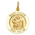 thumbnail image 2 of 14K Yellow Gold St. Joseph Pray For Us Charm Pendant with 1.2mm Singapore Chain Necklace - 16", 2 of 6