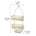 thumbnail image 3 of Organizador De Baño Acento de Dorado Colgante 3 Niveles Con Ganchos Organizador para Regadera Estante de Ducha, 3 of 13