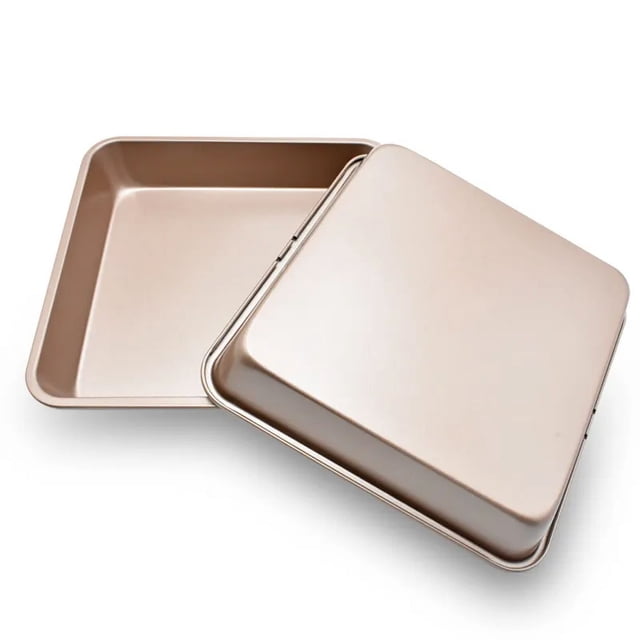 Juego de 2 bandejas para hornear antiadherentes de 22 cm, bandeja para horno tostadora de repuesto para bandejas para galletas, utensilios para hornear de tamaño profundo de 1 pulgada, no tó