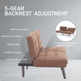 thumbnail image 5 of Jopat 63" Convertible Futon Sofa Bed,Modern Loveseat Sleeper Sofa Couch with 5-Position Adjustable Backrest for Small Spaces,Living Room,Brown, 5 of 8