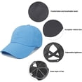thumbnail image 3 of Ponytail Baseball Cap for Women Mesh Quick Dry Baseball Hat with Ponytail Hole, 3 of 7