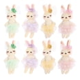 thumbnail image 1 of ColoMX 8 mini conejitos de peluche: adorables conejitos con falda de red - Regalos de Pascua de peluche para niñas - Lindos conejitos de bailarina para fiestas infantiles, 1 of 7
