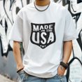 thumbnail image 3 of Men's T Shirts New Trendy Sports Shirt Round Neck Patterned Tee Loose style Creative Gifts for Friends L, 3 of 4