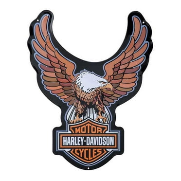 Harley-Davidson Round Tin Sign, Brushed Silver Willie G Skull Logo - 12 inches : Harley-Davidson