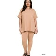 thumbnail image 4 of Zenana Women's V-Neck Short Sleeve & Leggings Comfy Loungewear Activewear Set, 4 of 4