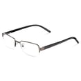 thumbnail image 3 of M Readers Men's Linden +1.75 Rectangle Reading Glasses with Case, Dark Gunmetal, 3 of 5