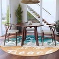 thumbnail image 4 of Summer Round Living Room Rugs 6 ft, Life Is Better At The Blue Beach Beach Ocean Washable Area Rug with Non-Slip Sturdy Edge Binding Round Carpet for Kitchen Office Bedroom, 4 of 9
