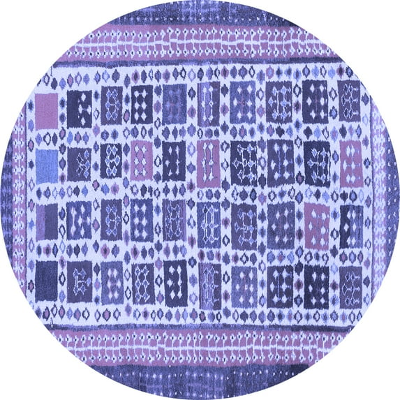 Ahgly Company Indoor Round Abstract Blue Modern Area Rugs, 5' Round