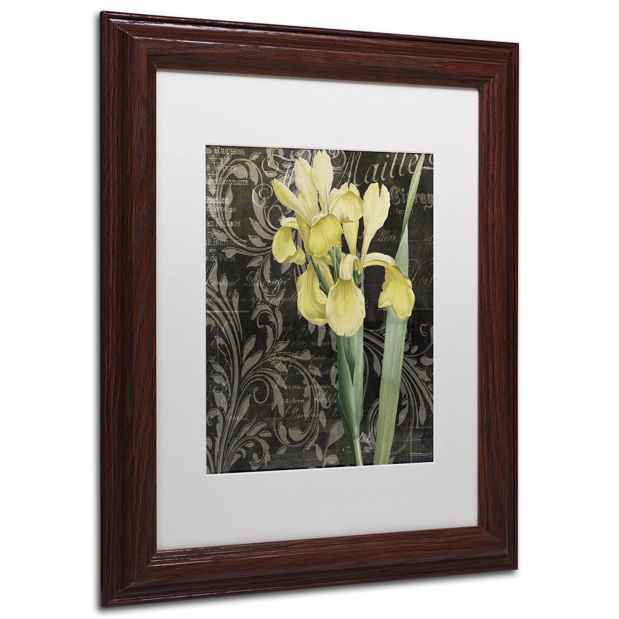 Trademark Fine Art "Ode to Yellow Flowers" Canvas Art by Color Bakery, White Matte, Wood Frame