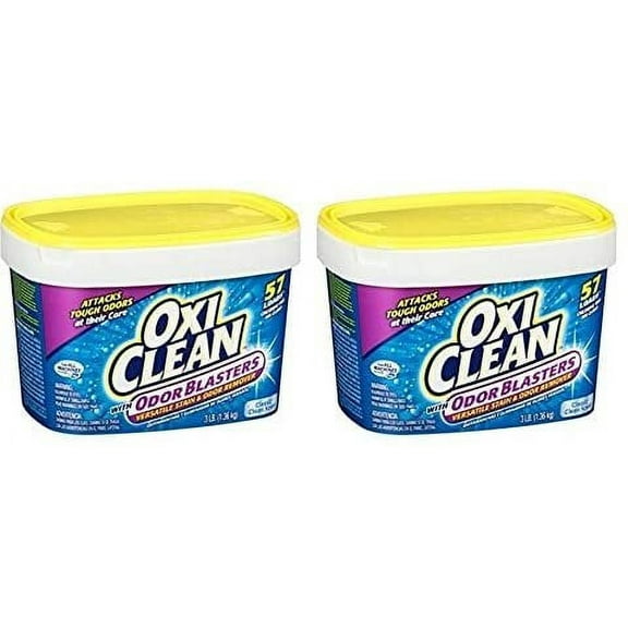 OxiClean Odor Blasters Classic Clean Scent Versatile Stain & Odor Remover Powder, 3 lb 57 Loads Pack of 2